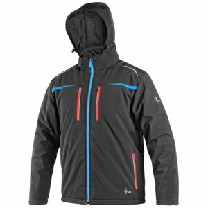 Canis Férfi téli softshell kabát CXS NORFOLK - Fekete / kék / piros | XL