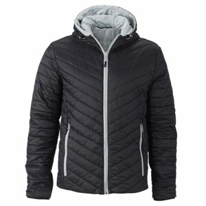 James & Nicholson Férfi könnyű kétoldalas kabát JN1092 - Fekete / ezüst | XXL