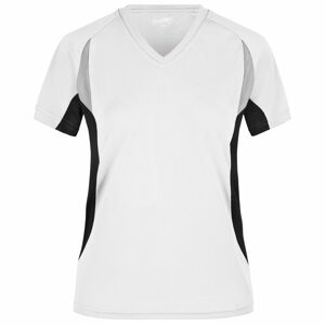 James & Nicholson Női rövid ujjú funkcionális póló JN390 - Fehér / fekete | L