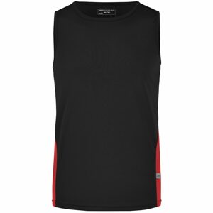 James & Nicholson Férfi sportos trikó JN305 - Fekete / piros | XL