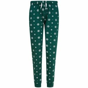 SF (Skinnifit) Mintás női pizsamanadrág - Sötétzöld / fehér | L