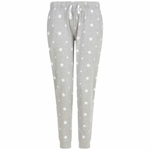 SF (Skinnifit) Mintás női pizsamanadrág - Szürke melírozott / fehér | XL