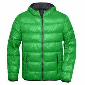James & Nicholson Férfi könnyű pelyhes kabát JN1060 - Zöld / sötétszürke | XL