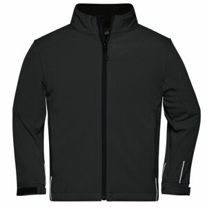 James & Nicholson Gyerek softshell kabát JN135k - Fekete | XL