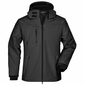 James & Nicholson Férfi téli softshell kabát JN1000 - Fekete | L