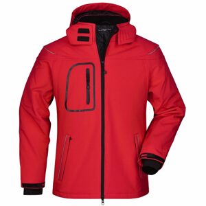 James & Nicholson Férfi téli softshell kabát JN1000 - Piros | L