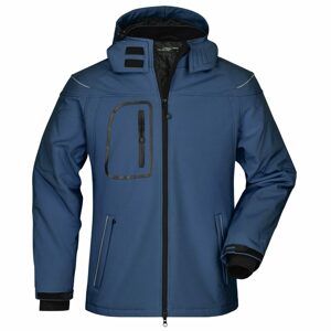 James & Nicholson Férfi téli softshell kabát JN1000 - Sötétkék | L