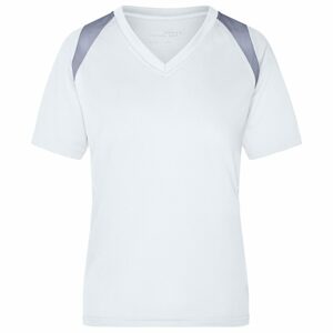 James & Nicholson Női rövid ujjú futó póló JN396 - Fehér / ezüst | XL