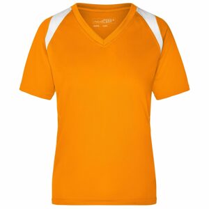 James & Nicholson Női rövid ujjú futó póló JN396 - Narancssárga / fehér | L