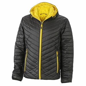 James & Nicholson Férfi könnyű kétoldalas kabát JN1092 - Fekete / sárga | L