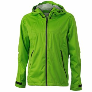 James & Nicholson Férfi softshell kapucnis kabát JN1098 - Tavaszi zöld / acélszürke | L