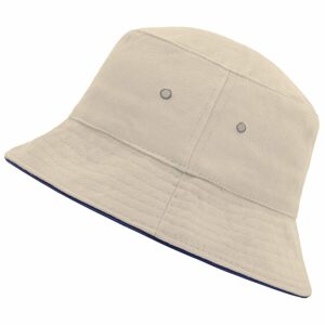 Myrtle Beach Pamut kalap MB012 - Természetes / sötétkék | L/XL