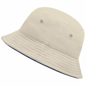 Myrtle Beach Gyerek kalap MB013 - Természetes / sötétkék | 54 cm